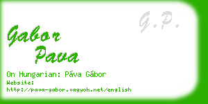 gabor pava business card